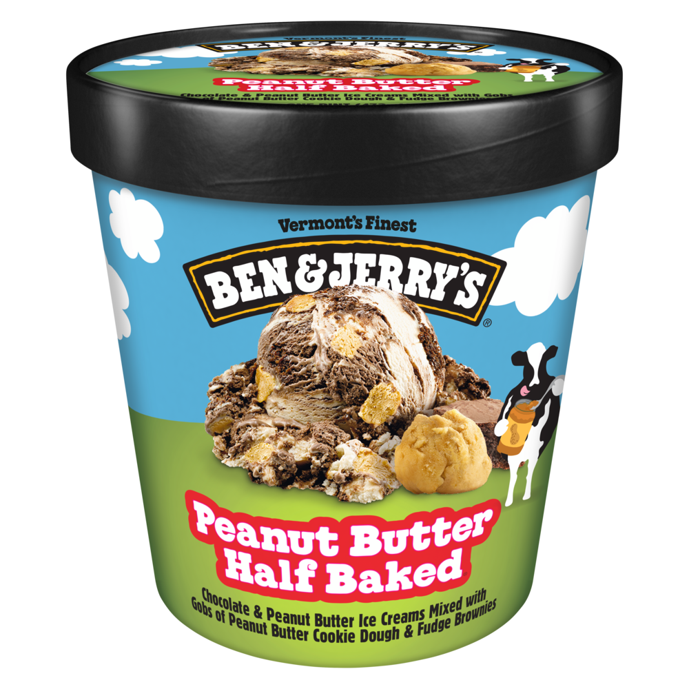 Peanut Butter Half Baked Ice Cream 16 oz