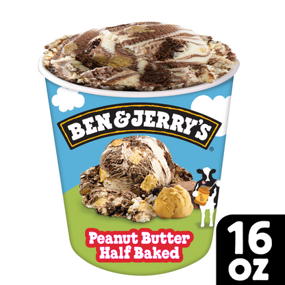 Peanut Butter Half Baked Ice Cream 16 oz